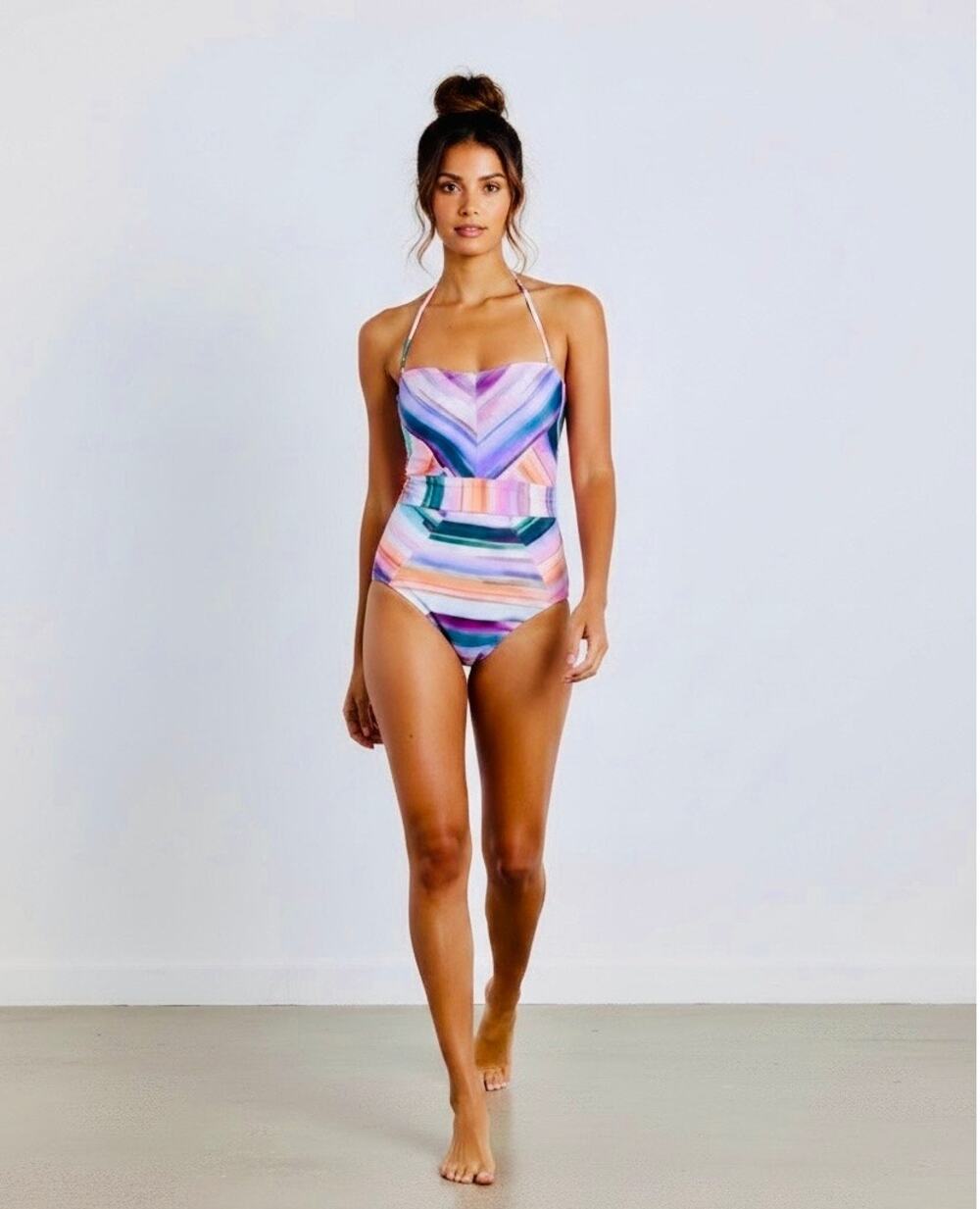 La Blanca Ocean Tides Bandeau One-Piece Swimsuit Women's Size 10 NWOT